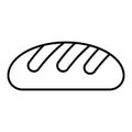 Wheat bread thin line icon. Loaf vector illustration isolated on white. Bakery outline style design, designed for web