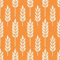 Wheat brush texture seamless pattern background. Hand drawn crayon brush abstract floral wheat seamless pattern. Floral Royalty Free Stock Photo