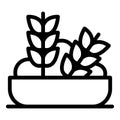 Wheat cereal food icon outline vector. Bowl corn