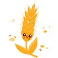 Field with wheat characters. Vector Illustration