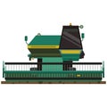 Wheat combine harvester farm machine icon, flat vector isolated illustration. Heavy agricultural machinery.
