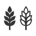 Wheat Ear Spica Icon Set on White Background. Vector Royalty Free Stock Photo