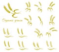 Wheat ear symbols for logo design. Royalty Free Stock Photo