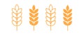 Wheat ear vector icon set. Agriculture outline and filled symbol. Cereals grain illustration