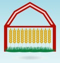 Wheat ears, Barn house. Crop symbol.