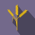 Wheat ears icon, flat style Royalty Free Stock Photo