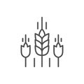 Wheat ears line outline icon Royalty Free Stock Photo