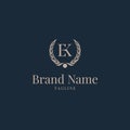 Wheat EK logo elegance golden navy luxury Royalty Free Stock Photo