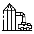 Wheat elevator icon, outline style