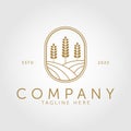 Wheat Farm Natural Agriculture Logo Badge Template