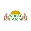 Wheat farm rice, oat or barley millet and cereal ear icon isolated on white background