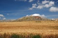 Wheat field and castle, Teba, Spain. Royalty Free Stock Photo