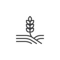 Wheat field line icon Royalty Free Stock Photo