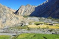 Wheat field located in Markha Valley, Ladakh region, India Royalty Free Stock Photo