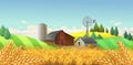 Wheat field. Vector background