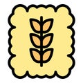 Wheat flakes icon vector flat