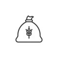 Wheat flour bag line icon