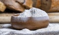 wheat flour with bran for making rolls and bread Royalty Free Stock Photo