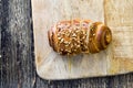 a wheat flour bun Royalty Free Stock Photo