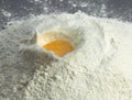 Wheat Flour and Egg, Ingredients for Cake`s Recipe Royalty Free Stock Photo