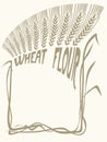 Wheat flour vignette Royalty Free Stock Photo