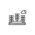 Wheat, flowers, cloud outline icon. Element of landscapes illustration. Signs and symbols outline icon can be used for web, logo,