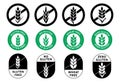 Wheat-Free Labels. Gluten-Free symbol set with stylized grain elements. Set of logo, stamps, tags Royalty Free Stock Photo