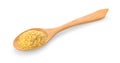 Wheat germ in wood spoon on white background Royalty Free Stock Photo
