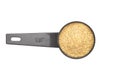 Wheat germs in measuring spoon on white background Royalty Free Stock Photo