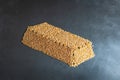 wheat grain gold bar shape concept overhead view