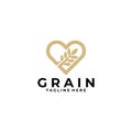 Wheat grain logo icon vector isolated Royalty Free Stock Photo