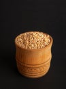 Wheat Grains, Barley Pile, Dry Cereal Seeds, Wheat Grains Heap on Black