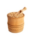 Wheat Grains, Barley Pile, Dry Cereal Seeds, Wheat Grains Heap on White