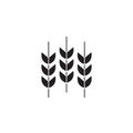 Wheat grains black vector concept icon. Wheat grains flat illustration, sign