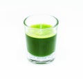 Wheat grass shot in small glass