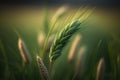 Wheat with green leaves growing in agricultural field outdoor Royalty Free Stock Photo