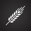 Wheat icon on black background for graphic and web design, Modern simple vector sign. Internet concept. Trendy symbol for website Royalty Free Stock Photo