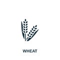 Wheat icon. Monochrome simple Wheat icon for templates, web design and infographics Royalty Free Stock Photo