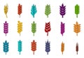 Wheat icon set, color outline style Royalty Free Stock Photo