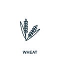 Wheat icon. Monochrome simple Wheat icon for templates, web design and infographics Royalty Free Stock Photo