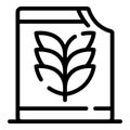 Wheat package cereal flakes icon, outline style