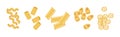 Wheat Pasta of Different Shape and Type Vector Set Royalty Free Stock Photo