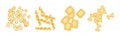 Wheat Pasta of Different Shape and Type Vector Set Royalty Free Stock Photo