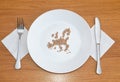 Wheat on a plate is laid out in the form of a map of the European Union Royalty Free Stock Photo