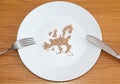 Wheat on a plate is laid out in the form of a map of the European Union Royalty Free Stock Photo