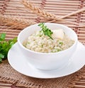 Wheat porridge with herbs Royalty Free Stock Photo