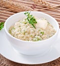 Wheat porridge with herbs Royalty Free Stock Photo
