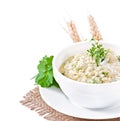 Wheat porridge with herbs Royalty Free Stock Photo