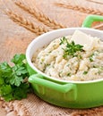 Wheat porridge with herbs Royalty Free Stock Photo