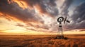 wheat prairies landscape windmill